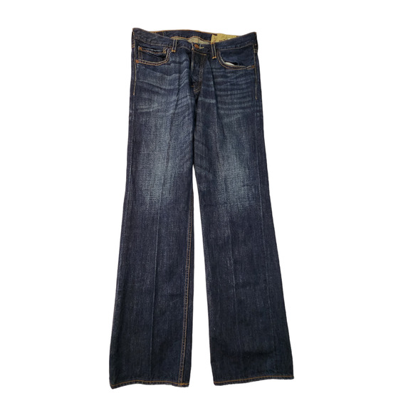 Hollister Mens 33 x 32 Balboa Classic Straight Button-Fly Dark Wash‎ Denim Jeans - Picture 1 of 7